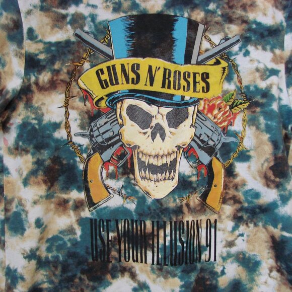 Guns N Roses Official Band Tee Shirt Use Your Illusion 1991 Tie Dye Size Small - Picture 7 of 12
